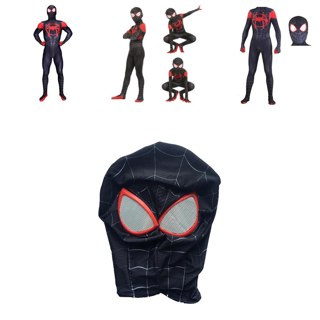 Costume da Spider-Man Into The Spider-verse in Lycra Spandex per Bambini e Adulti con Dettagli Squisiti