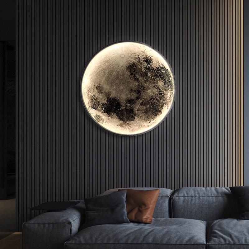 Modern LED Wall Lamp Moon Indoor Lighting For Bedroom Living Hall Room HOME Decoration Fixture Lights 18W, 24W decorate Lusters Lamp 220V