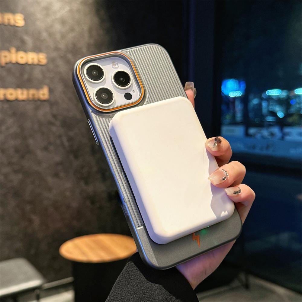 Premium Metallic Color Stripe Matte Case for IPhone 17 Air 16 15 14 Plus 13 Pro Max 360°Rotate Magnetic Bracket Protective Cover