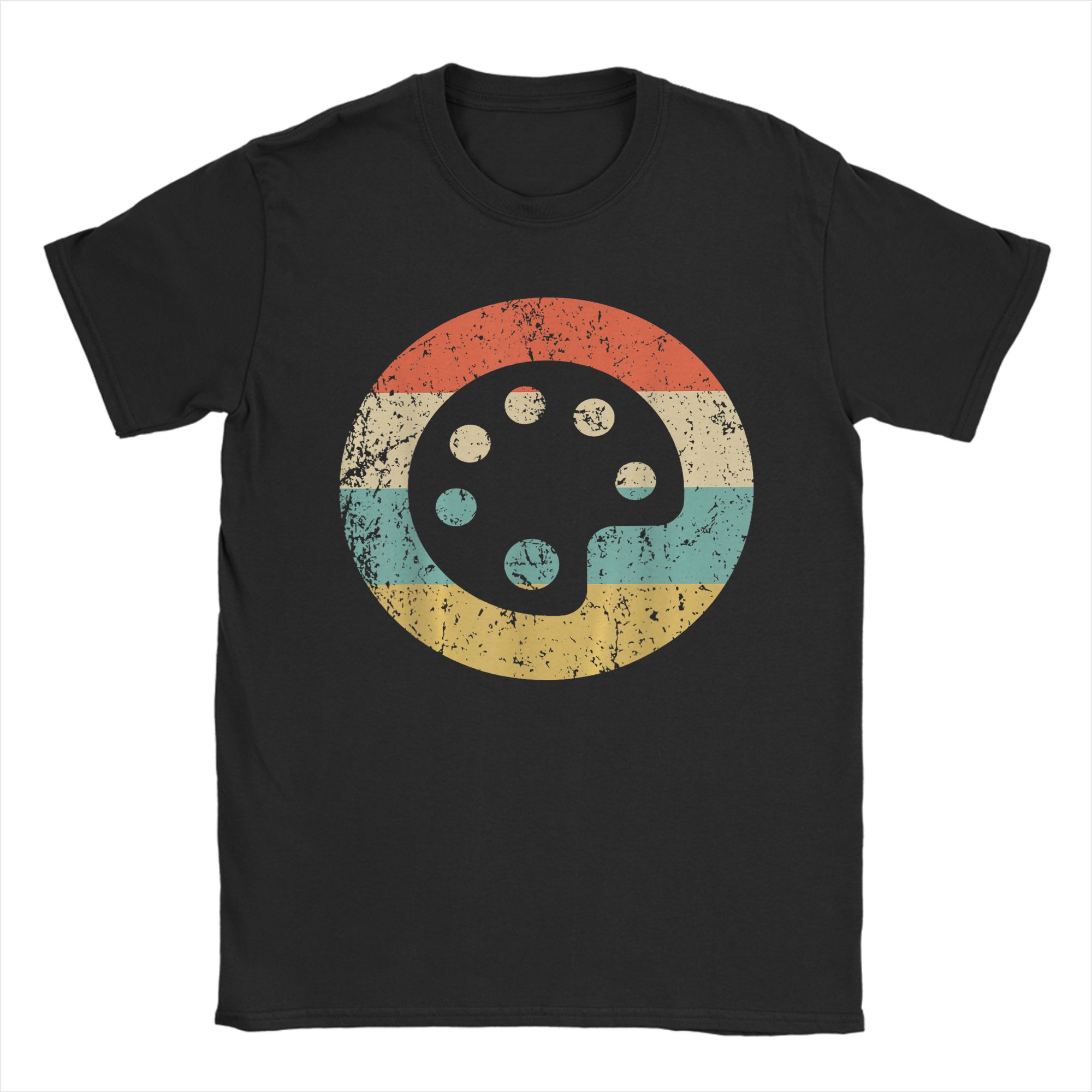 

Men TShirts Artist Art Teacher Shirt Retro Paint Palette Vintage Casual Pure Cotton Tee Shirt Short Sleeve T Shirts O Neck Tees S