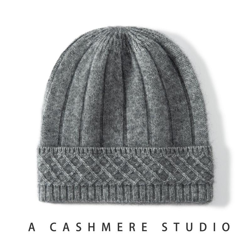 Thickened Cashmere Hat Winter Stacking Hat Cold Hat Baotou Ear Protector Outdoor Riding Hat Knitted Cold Hat