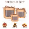 Kraft Window Paper Box, Dessert Cake Container, Wedding Candy Gift Box, DIY Party Packaging Supplies