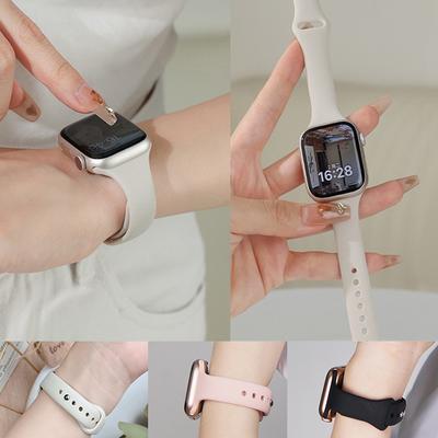 Bracelet fin pour Apple Watch Ultra 2 3 bande 49mm 46mm 44mm 41mm 45mm correa Silicone bracelet iWatch série 11 8 7 3 9 10 SE 40mm