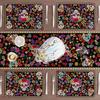 Sugar Skull Colorful Flowers Mexican Style Dia De Los Muertos Placemats Set of 4 Day of The Dead Table Mats