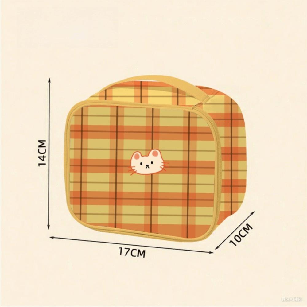 

Cute Cartoon Cat Makeup Bag Hand-held Waterproof Cosmetic Bag Large Capacity Skincare Storage Organizer for Women Girls жовтий