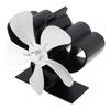 Heat Powered Stove Fan Aluminum Alloy Low Noise Sustainable Wood Stove Fan for Log Fireplace Silver