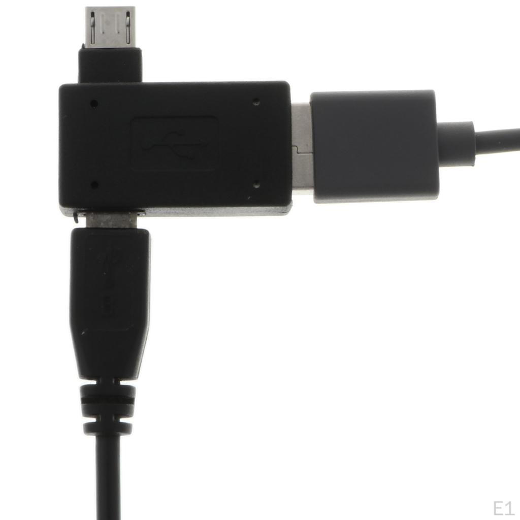 90 degree angle Micro USB 2.0 OTG Host Connector w/ Power for Android Smartphone