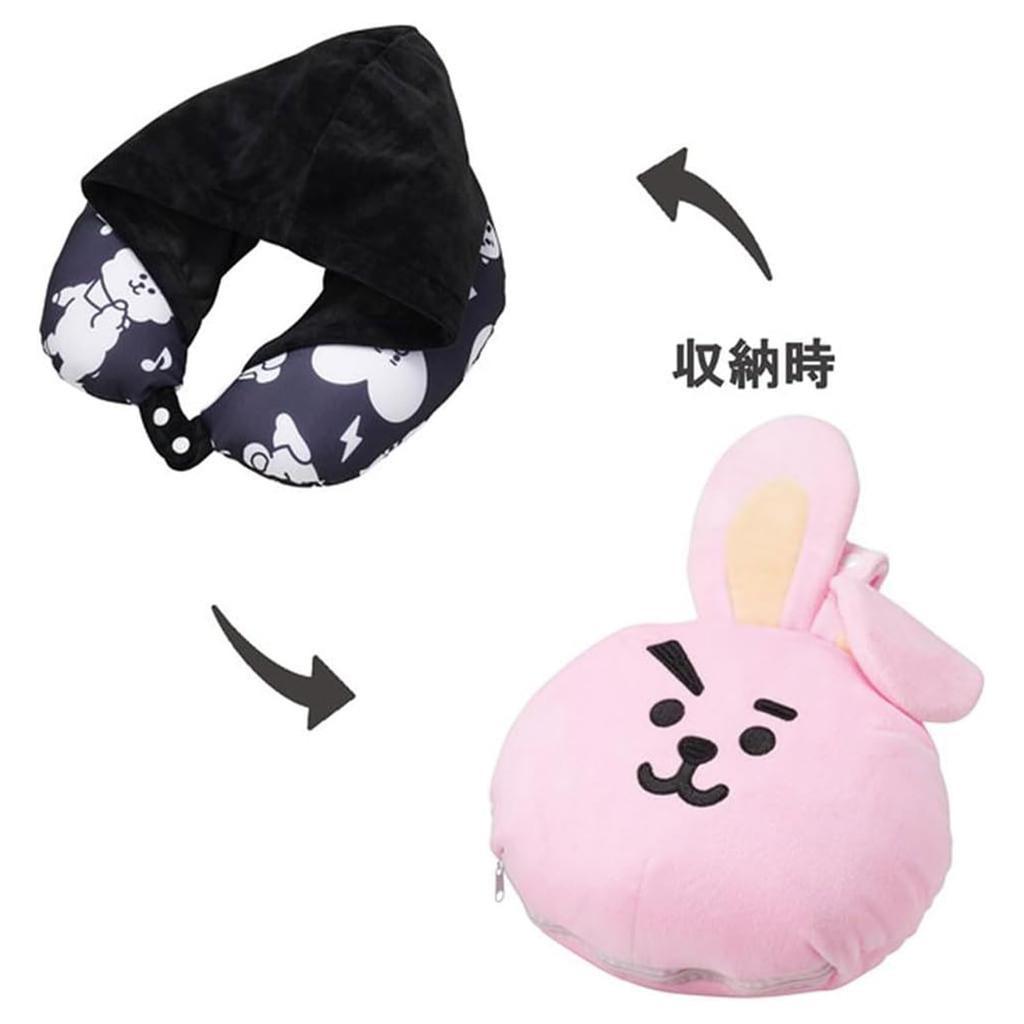 Marushin Hooded Neck Pillow BT21 Neck Goods 5785012400 Bead H37 x W26cm Neck H30 x W32cm Pillow_COOKY cushion approx. pillow approx.
