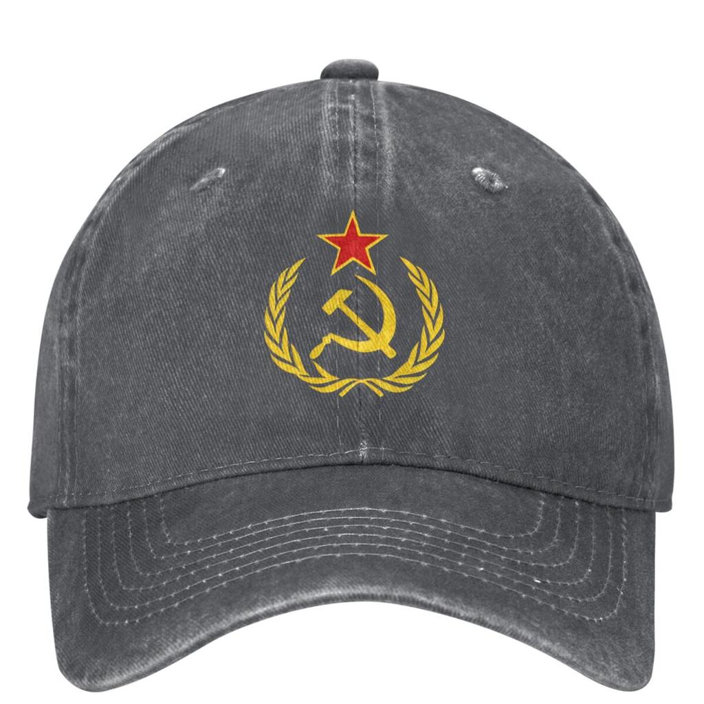 Hamer en Sikkel Denim Baseballpet Communisme Outdoor Zon Truckerpet Zomer Dames Unisex Vintage Zonneklep Snapback Pet