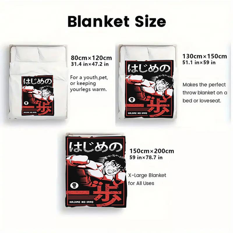 Hajime No Ippo 2D Flat Pattern Flannel Blanket High Quality All Seasons Warmth and Comfort Perfect for Christmas Gifts.SMT0917083