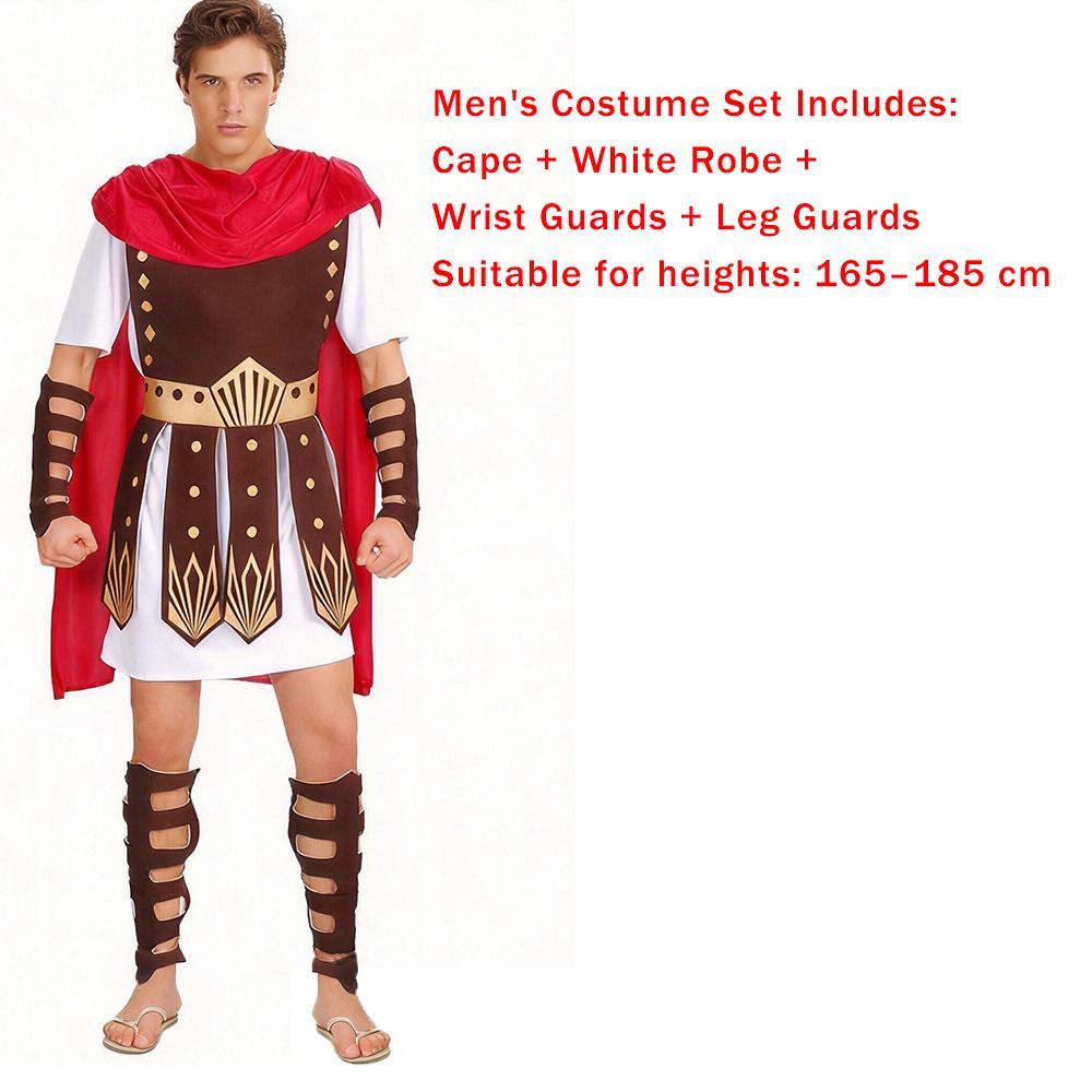 Disfraz de Guerrero Gladiador Romano para Hombre Adulto con Capa Atuendo Cosplay de Soldado Griego Antiguo para Fiesta de Halloween Carnaval