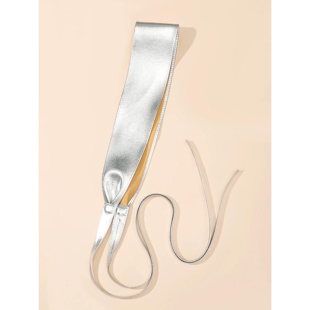 European and American film bright color wide belt for women versatile decoration autumn and winter bow casual palace style waist