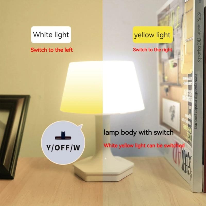 Room Desk Lamp LED Eye Protection Reading Light Adjustable Brightness Rechargeable Bedside Lamp for Bedroom Home Office Study