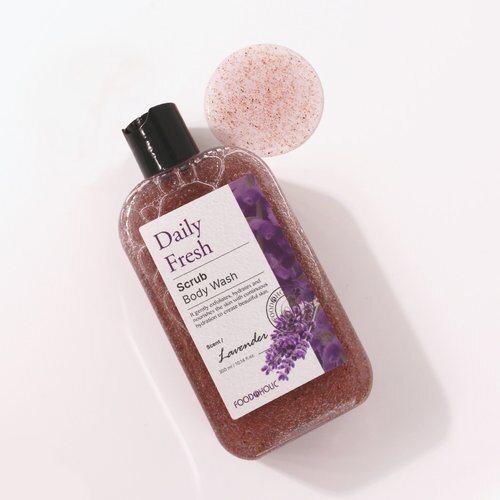 (1+1) FoodaHolic Daily Fresh Scrub Body Wash Lavender 300ml / Moisturizing, Mild Exfoliation Care_631373
