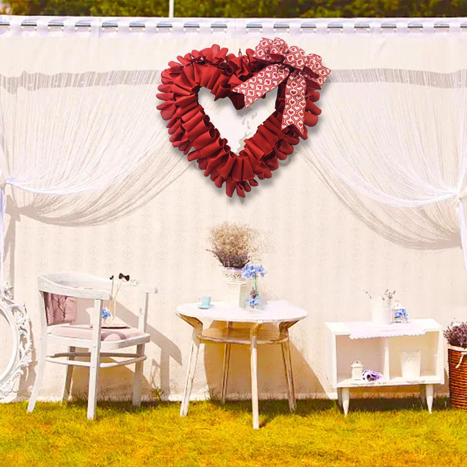 Heart Shaped Wreath Valentines Day for Front Door Party Wedding Sign with Type C