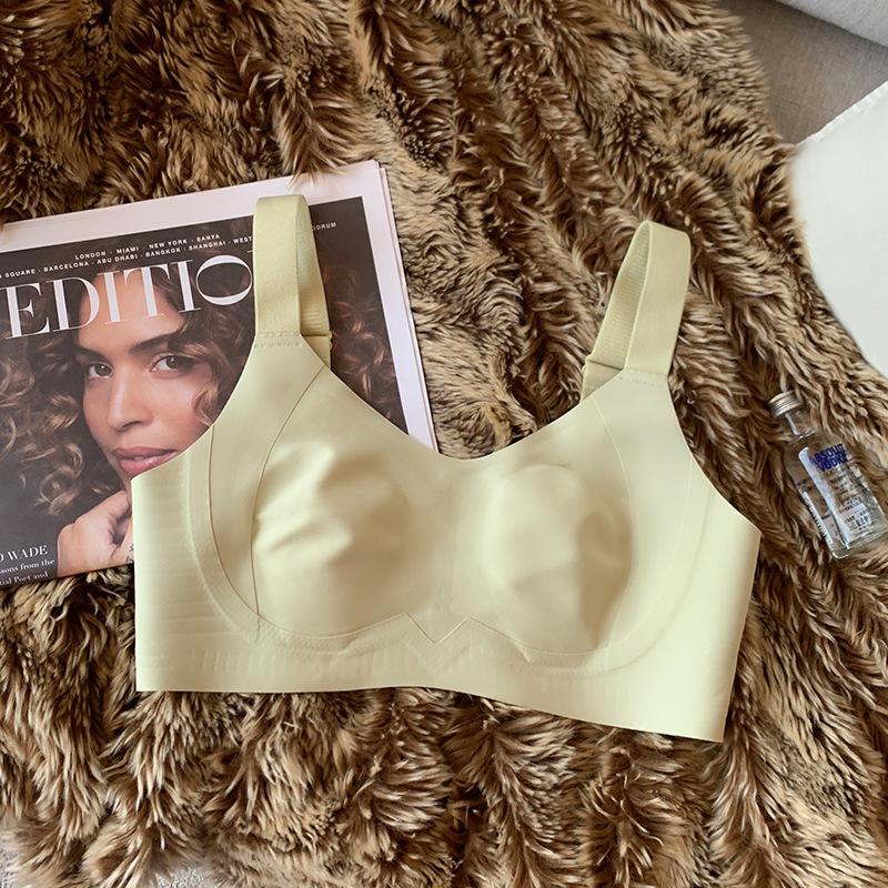 Thin Seamless Lingerie Women's Bra Without Underwire Rabbit Ear Cup Bra Breast Retraction Anti-sagging Large-sized Bra Push Up Bra