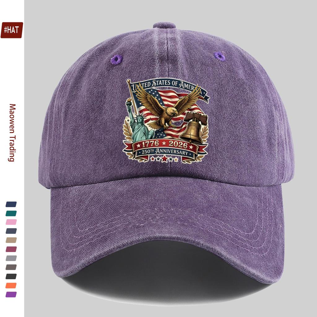 Pc American Th Anniversary Baseball Cap MenS and WomenS USA Flag and Statue of Liberty Print Adjustable Strap Vint