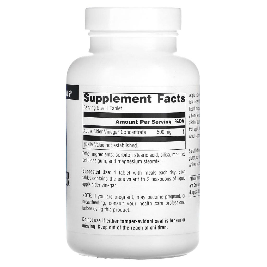 Source Naturals Apple Cider Vinegar, 500 Mg, 180 Tablets