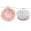 Flower Pattern Double Layer Shower Cap Waterproof Reusable Printed Bath Hair Bonnet For Women Ladies Spa Salon Home Travel Use