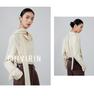 Damen Off-White Slim-Fit Langarmhemd mit fließendem Kragen - Vielseitiges Design für Herbst/Winter 2025