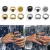 Vintage Totenkopf Skelett Schwarzer Stein Ringe für Männer Frauen Männlicher Ring Gold/Silber