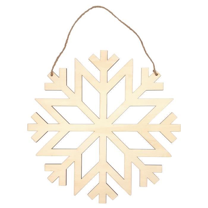 Flocon de neige en bois à suspendre 30 x 30 x 0,5 cm