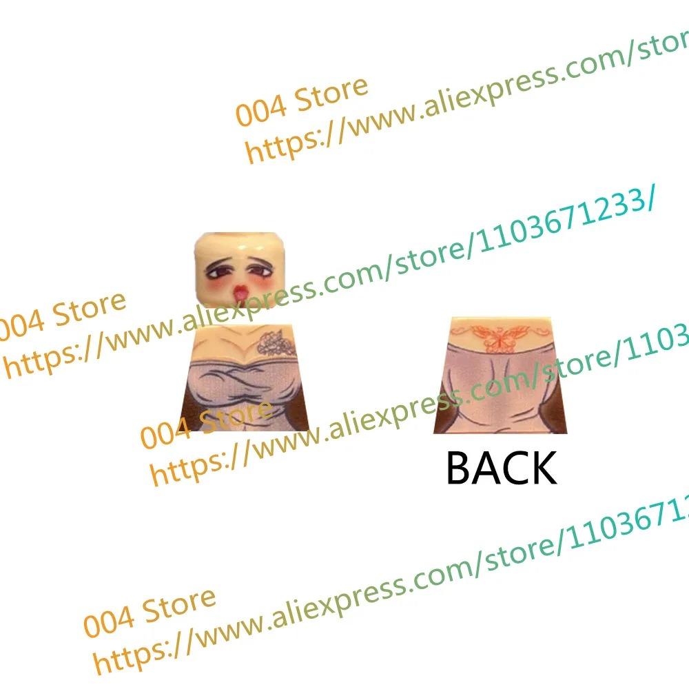 18+ Adult Building Block MOC Anime Action Figure Sexy Model Date Cartoon Swimwear Girl Hair Kit Ornament Toy Gift Collection F31