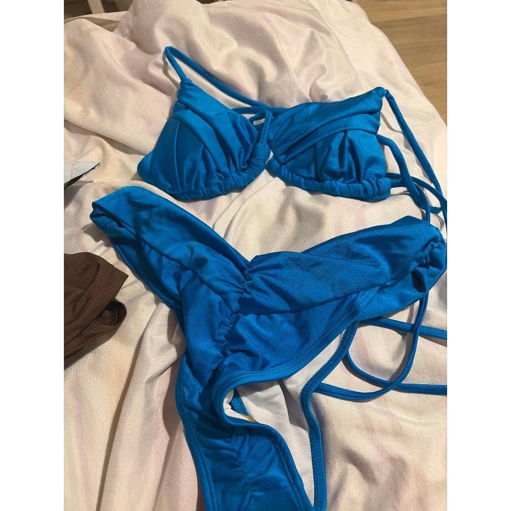 Sexy Folds Bikini Set Solid Micro Bikinis Women Swimsuit Female Triangle Swimwear Beach Wear Bathing Suit