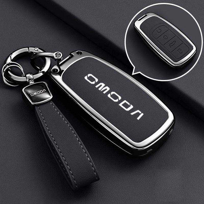 Zinc Alloy Car Key Case For Chery Omoda C5 5 E5 Suv 7 3 8 Fx Keychain Remote Protection Cover Bag Shell Holder Fob Accessories