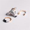 Pony Horse Cartoon Glaze Ring Delicate Opening Finger Ring Aesthetic Animal Horse Ring Set  Lady