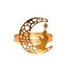 1Pcs Ramadan Napkin Rings Gold Ramadan Napkin Rings Hollow Moon and Star Napkin Holder Party Wedding Table Decor Napkins