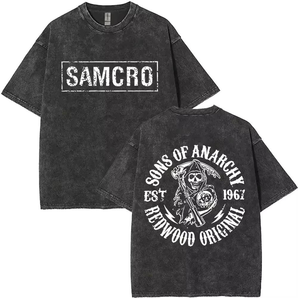 Sons Of Anarchy T-Shirts Washed Cotton SAMCRO Tees Unisex T-Shirts S разноцветный