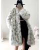 Imitation fur coat women's imitation fox fur coat winter new long hair medium and long winter clothing thickened