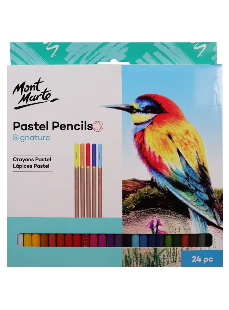 

Mont Marte Pastel Pencil Set, 24 Colors, Soft Drawing Feel, Compatible with Hard and Soft Pastels [Pastel Pencils Signature] MPN0099 [Authentic]