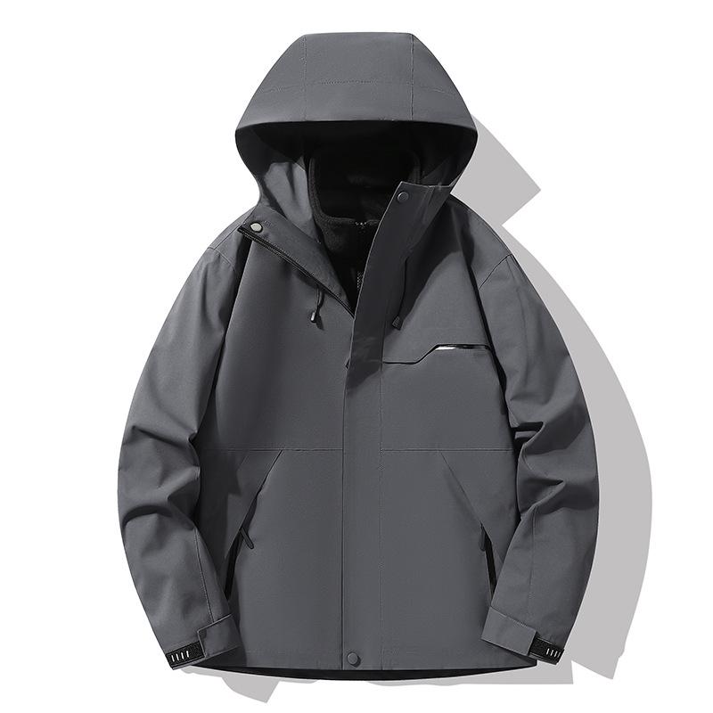 Luotuo Men s Windproof Waterproof 3-in-1 Detachable Fleece-Lined Mountaineering Jacket Extra Extra Small