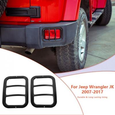 Black Rear Fog Lamp Light Guard Cover Trim Frame For Jeep Wrangler JK 2007-2017