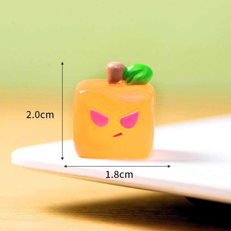 Glow-in-the-dark Fruit Ice Cube Cartoon Cute Luminous Emoticon Square Resin Decorative Desktop Hairpin Accessories