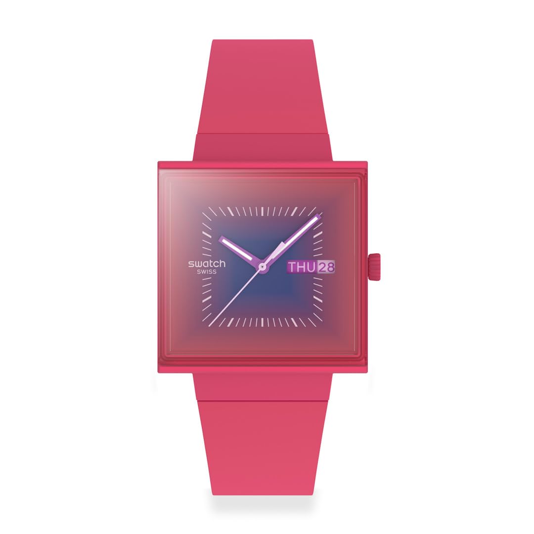 

Часы SQUARE BIOCERAMIC SQUARELY BERRY SO34R700 Pink [Swatch] розовый