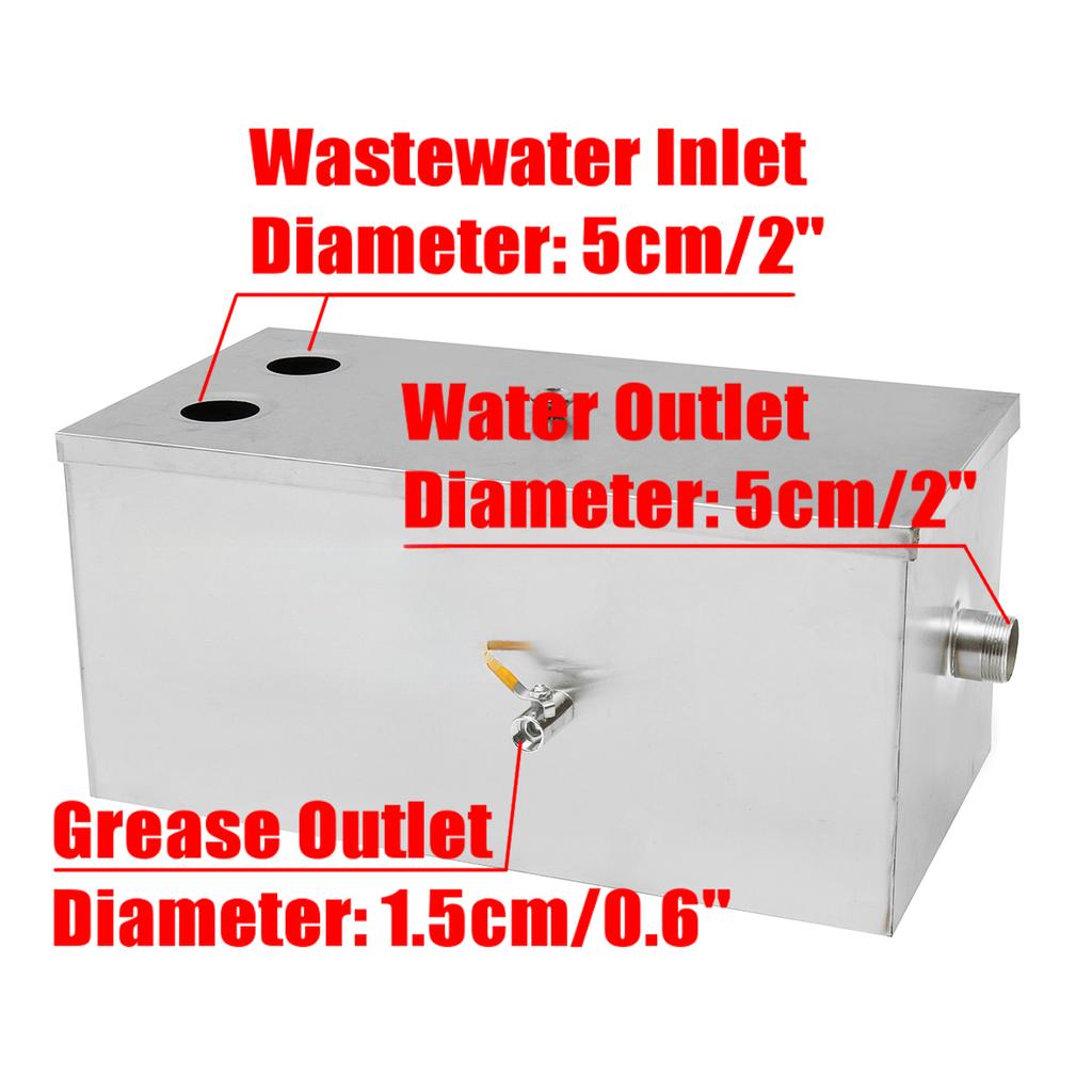 5000 ml Stor Fettavskiljare Rostfritt Stål Avskiljare Förtjockad för Restaurangkök Avloppsvatten