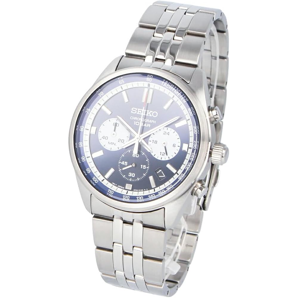 SEIKO Seiko Chronograph Watch Watch Men s Waterproof Quartz Analog Chronograph Stainless Steel Me...