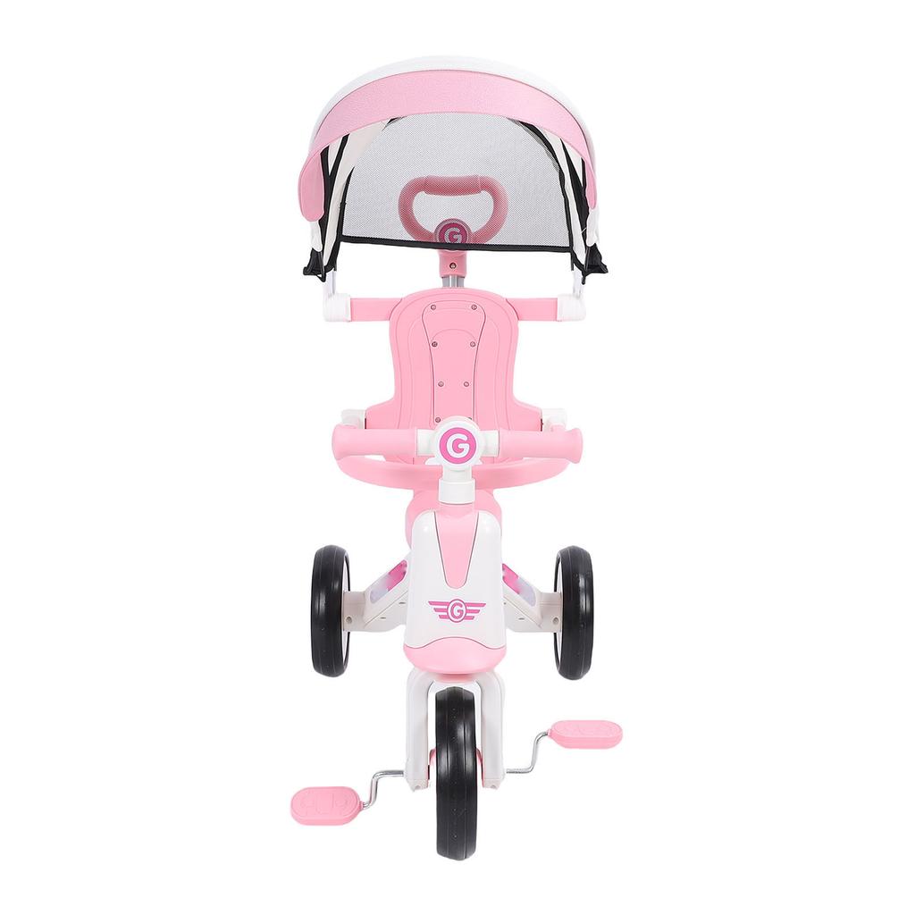 Baby Tricycle with   Parents Push Handle Music Light Folding Canopy Toddler Kids Trike for 18 Month to 5 Years Boys Girls