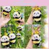 Cute Plush Keychain With Bee Panda And Blue Ink Design For Kids And Collectors