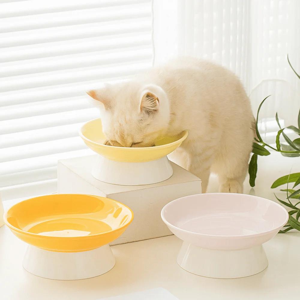 Creative Ceramic Cat Bowl Cute Large Capacity Dog Food Feeding Basin Anti Tipping Non-slip Pet Drinking Feeder Neck Protection