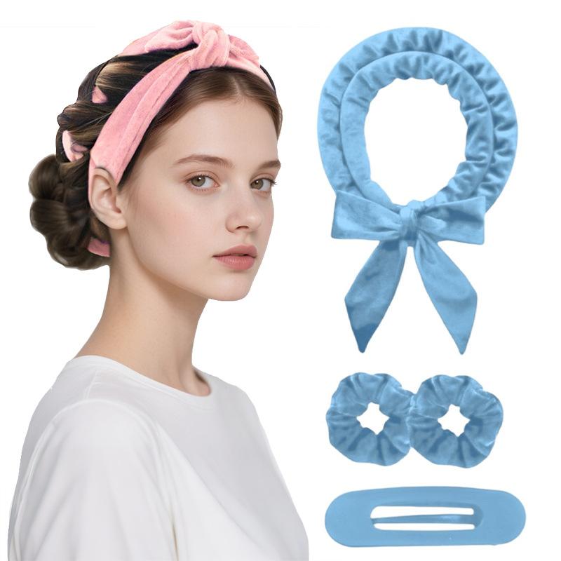 Heatless curling iron hair tie streamer coiler hairdressing big wave sleep gift box set
