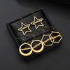 Atoztide Personalized Customized Round Star Name Earring Stainless Steel For Women Girl Fashion Eardrop Birthday Jewelry Gift
