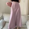 2024 French Retro Satin High Waist Fishtail Midi Skirt