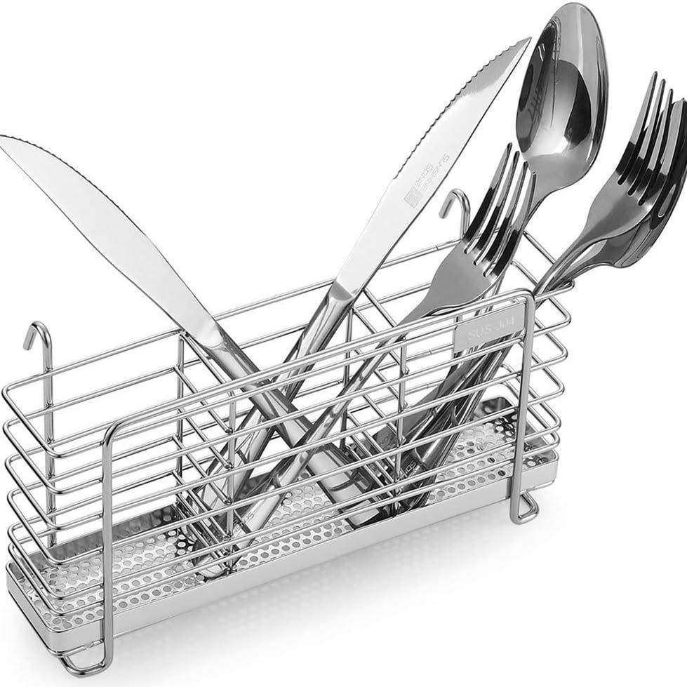 Telescopic 304 Stainless Steel Kitchen Sink Rack with Drainer and Cup Holder