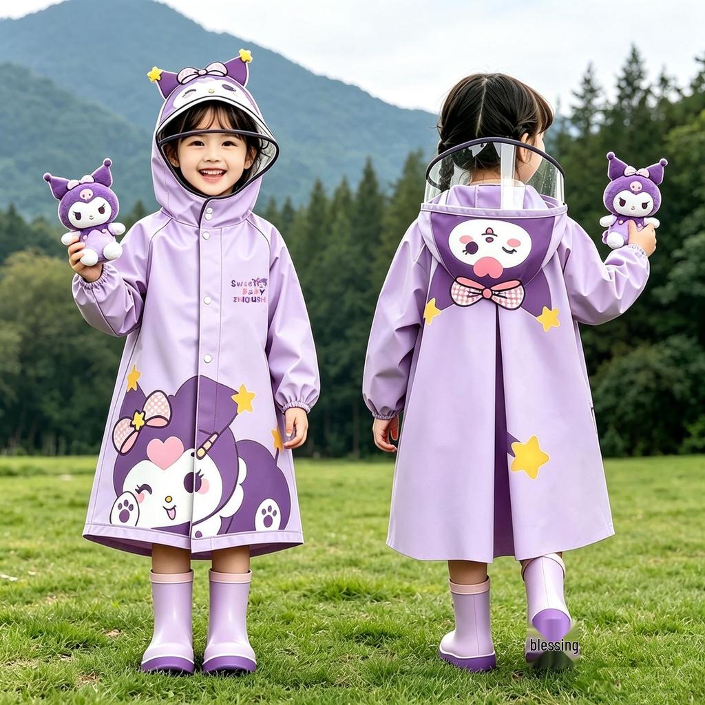 Kids' Cartoon Raincoat - Cute, Waterproof, Outdoor Rain Cape for Boys and Girls in Kindergarten and Primary School
