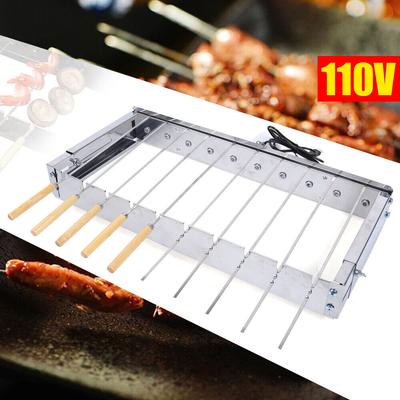 Kebab Automatisk Roterande Rotisserie BBQ-grill Shish Kabob Spett Set 10 Hål
