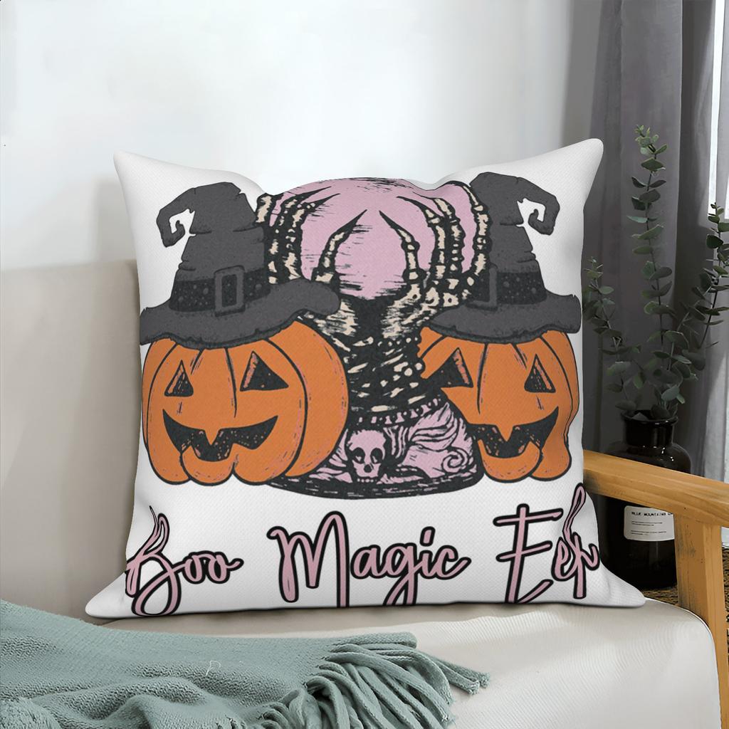 Halloween Throw Pillow Covers Pumpkin Ghost Witchy Linen Sofa Bed Pillowcase Square Cushion Cover Spooky Halloween Party Decor